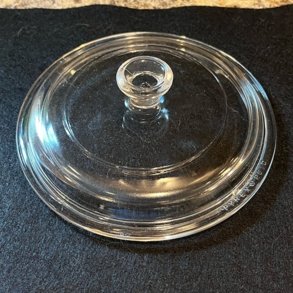 P81C PYREX Clear Glass Round Replacement LID ONLY w knob handle